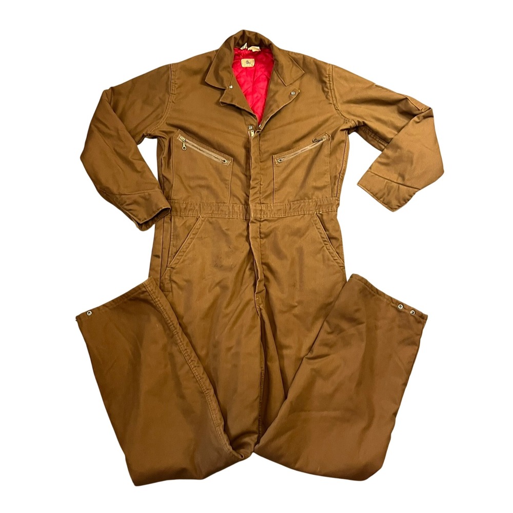 Vintageโ 60s 70s Wrangler Blue Bell Brown Insulated Coveralls Mens M Long BIFL